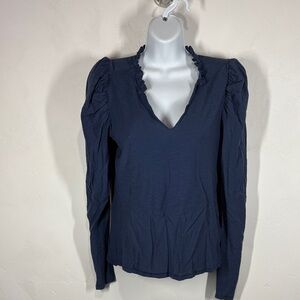 Nation LTD Navy Puff Long Sleeve Women's Top size medium